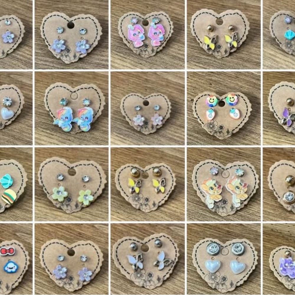Pink, Blue, Purple, Yellow Heart, Butterfly, Pony Jewelry Accessories